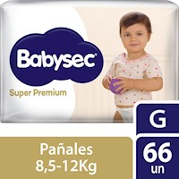 Pañal Babysec Packetón Super Premium Talla G 66 un